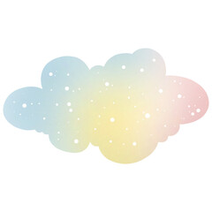 Rainbow cloud watercolor