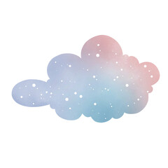 Rainbow cloud watercolor