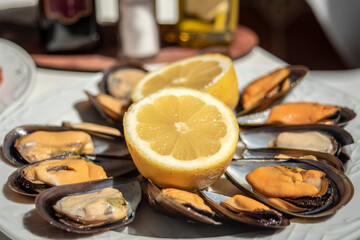 Fresh Steamed Mussels Spanish Tapa