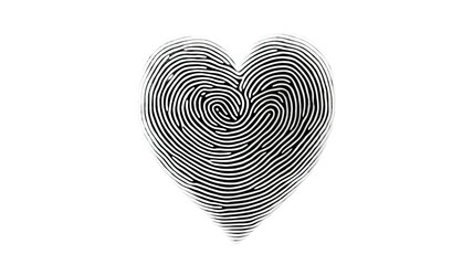 fingerprint heart isolated on white background