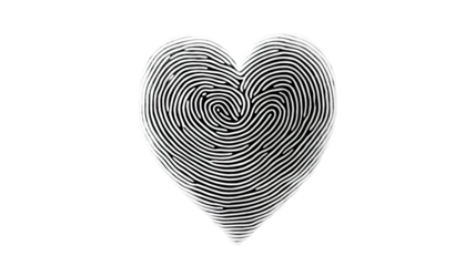 fingerprint heart isolated on white background