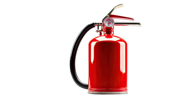 fire extinguisher with reflection isolated on white background