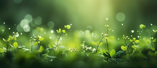Nature background with a green bokeh