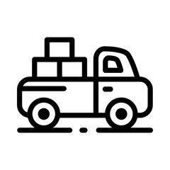 Goods delivery truck icon. Delivery Pickup Truck