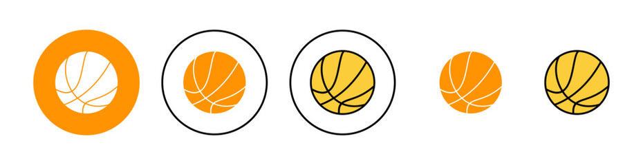 Basketball icon set for web and mobile app. Basketball ball sign and symbol