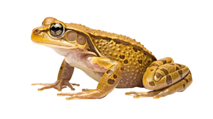 Foto op Plexiglas frog batrachian croaker toad bullfrog amphibian tadpole reptile animal white background cutout © Pixel Town