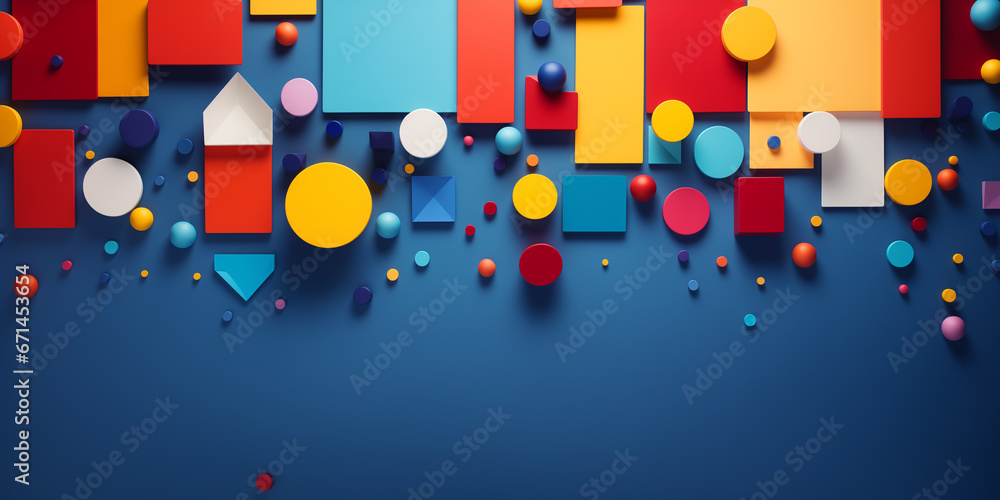 Wall mural vibrant abstract background with geometrical shapes and forms - Wall murals