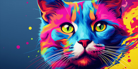 Bright and colorful animal poster. - obrazy, fototapety, plakaty