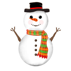snowman with hat and scarf