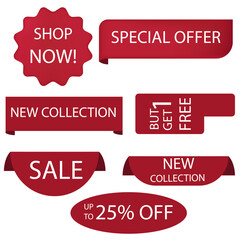 Blank set vector shopping clipart. Sale banner sticker vector