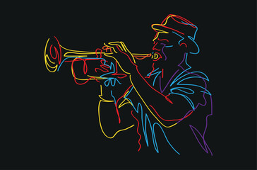 Trumpet jazz player  - 671455016
