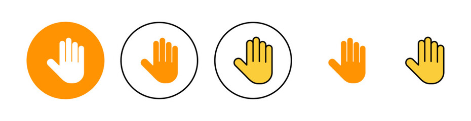 Obraz premium Hand icon set for web and mobile app. hand sign and symbol. hand gesture