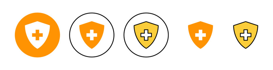 Obraz premium Health insurance icon set for web and mobile app. Insurance document sign and symbol