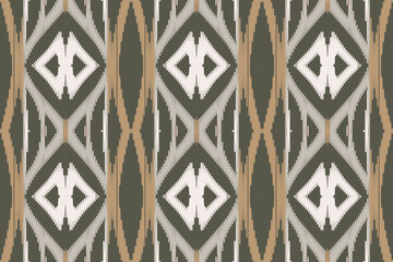 Motif Ikat Seamless Pattern Embroidery Background. Ikat Stripes Geometric Ethnic Oriental Pattern Traditional. Ikat Aztec Style Abstract Design for Print Texture,fabric,saree,sari,carpet.