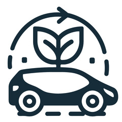 Illustration eco car saves the world environmentally friendly