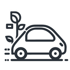 Eco car illustration. Conservation. Environmentally friendly. Save the world. Save nature.