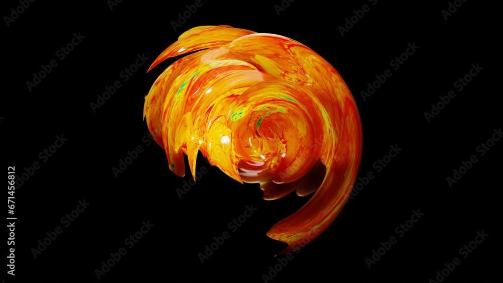 Aufkleber bright abstract deforming figure with a smooth glossy surface. looping animated background. 3d rende