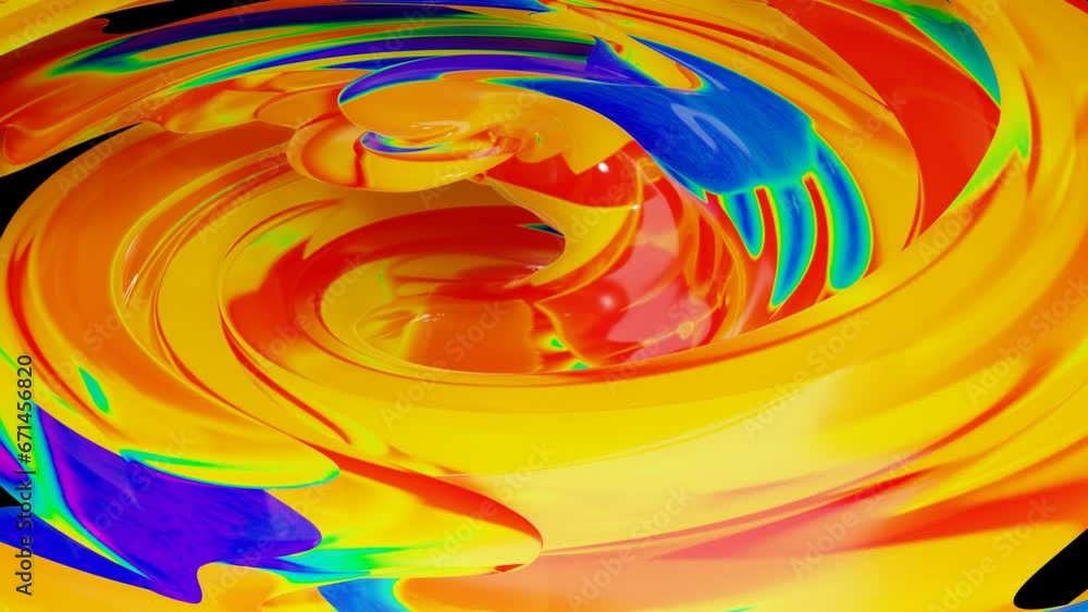 Aufkleber bright abstract deforming figure with a smooth glossy surface. looping animated background. 3d rende