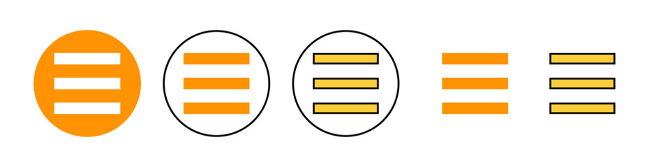 Menu Icon set for web and mobile app. web menu sign and symbol. hamburger menu symbol