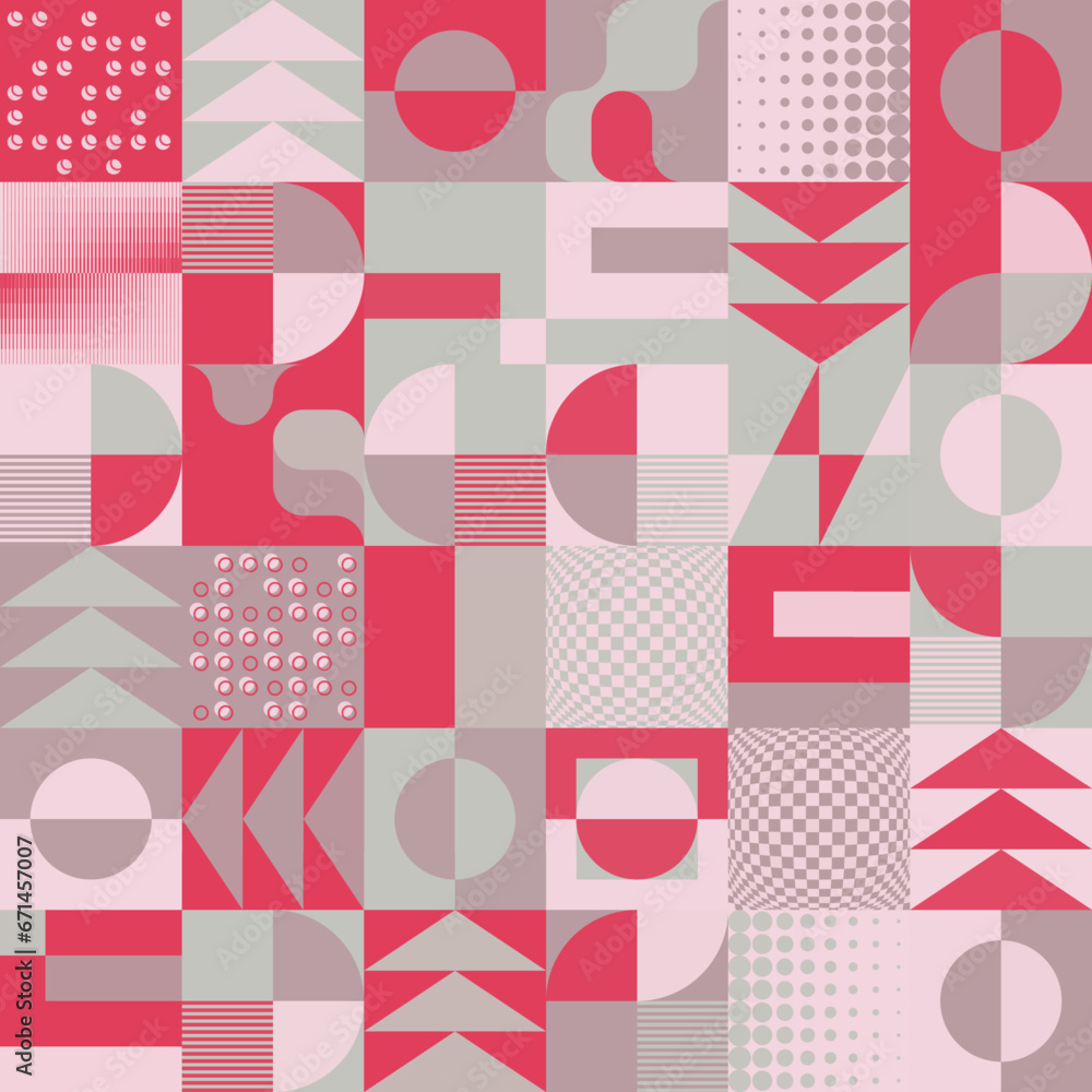 Aufkleber swiss art aesthetics vector graphics made with abstract geometric shapes and elements