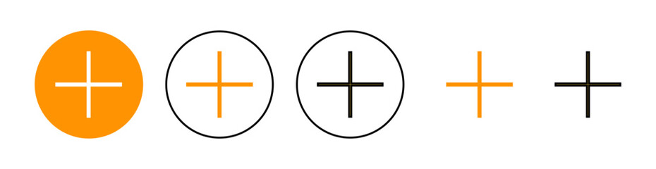 Obraz premium Plus Icon set for web and mobile app. Add plus sign and symbol