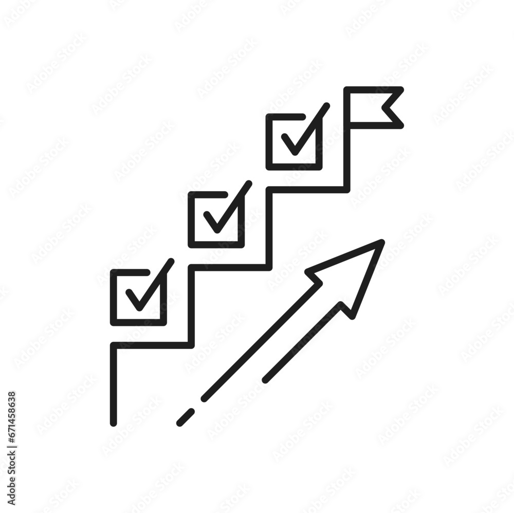Poster planning icon. project, goal, management and schedule symbol. isolated monochrome linear vector sign