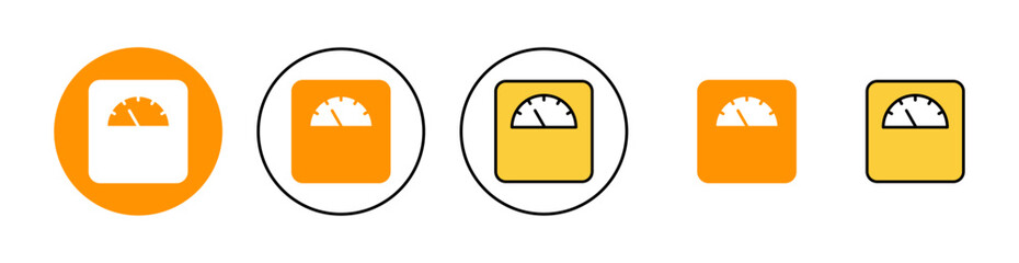 Scales icon set for web and mobile app. Weight scale sign and symbol