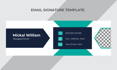 Modern corporate email signature template design or mail footer, 