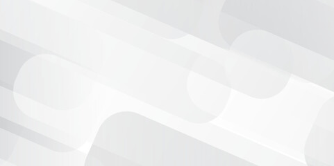 Abstract white and gray background design with layers of textured white transparent material in triangle and squares shapes. White color technology concept geometric line vector background.