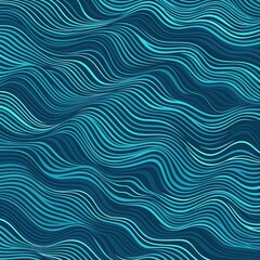 Seamless pattern with wavy lines in blue colors. Vector illustration