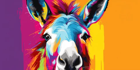 Keuken spatwand met foto Bright and colorful animal poster. © xartproduction