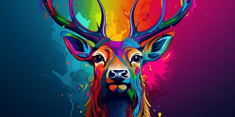 Fotobehang Bright and colorful animal poster. © xartproduction