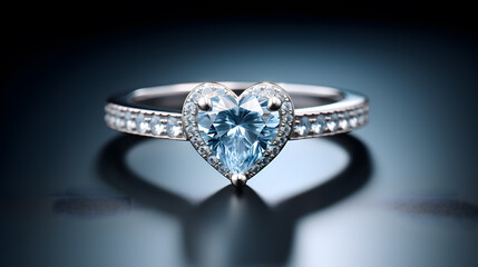 A brilliant engagement ring with a sparkling diamond takes the spotlight, capturing the raw beauty of a special commitment made on Valentine's Day.