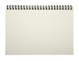 The notebook has a dot point with a looped spine on transparent background png file
