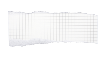 Torn striped paper sheet on transparent background png file