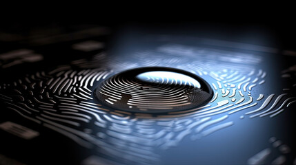 A fingerprint on a device with a blue background