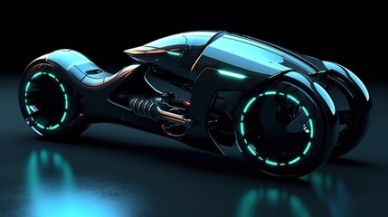 A futuristic motorcycle