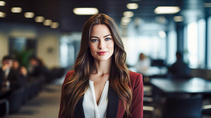 Obraz premium Porträt einer Business woman in einem Smart Office. Generiert mit KI