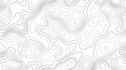 Background of the topographic map. Elevation contouring outline cartography texture. Geographic abstract grid. Futuristic wireframe landscape background. black and white seamless pattern - obrazy, fototapety, plakaty
