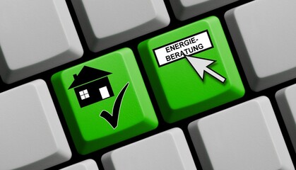 Energiebersatung online - Grüne Computer Tastatur