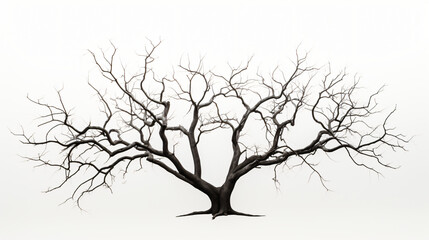 Isolated tree with no leaves or dead tree - obrazy, fototapety, plakaty