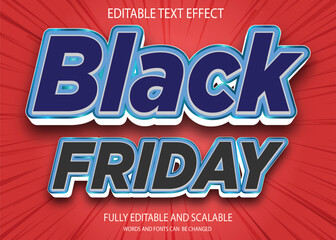 Fototapeta na wymiar Black Friday 3d editable text effect