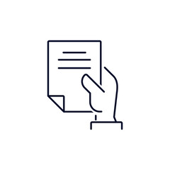 Submit an application, order. Business, bureaucratic regulations.  Vector linear icon isolated on white background.