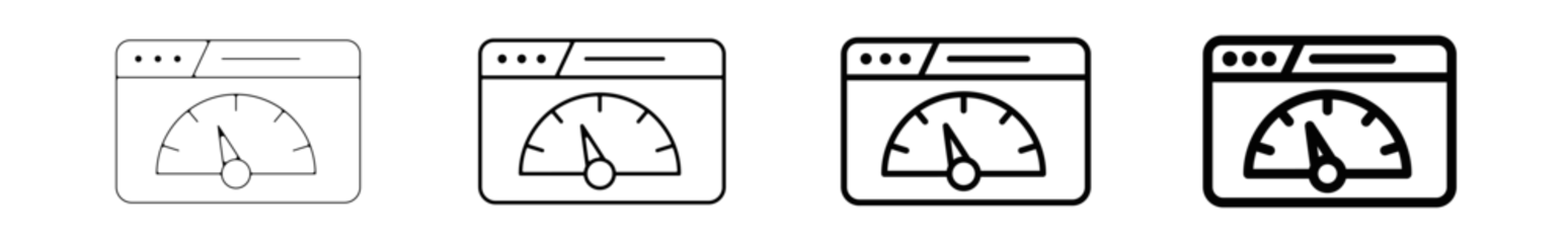 Tuinposter Icones pictogramme symbole Fenetre ordinateur interface site web compteur debit vitesse © ZAKLEFTY