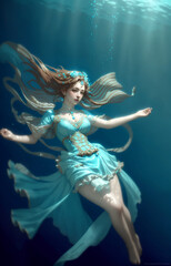 Obraz premium fairy in the water generative AI 