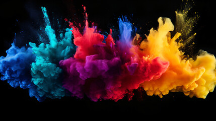 Fototapeta na wymiar Multi colored powder explosion