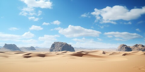 Fototapeta na wymiar vast desert in China with sand dunes