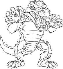 Crocodile Alligator Cartoon Lizard Dino Monster