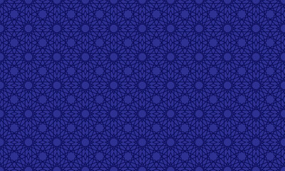 seamless pattern with blue flowers, Islamic Geometric seamless pattern with lace