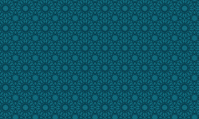 Islamic Geometric seamless pattern with and flowers